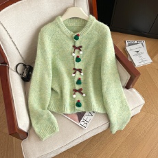 批发实拍冬季新款氛围感气质显瘦毛衣女洋气外穿高级感保暖洋气外套