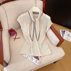 批发实拍港风洋气披肩叠穿针织上衣套装女夏季新款显瘦气质短袖两件套