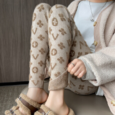 批发实拍水貂绒提花打底裤秋冬加绒裤外穿保暖秋裤高腰紧身弹力<b class='q'>小脚裤</b>