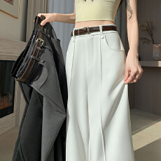 批发实拍翻扁卷边<b class='q'>西装</b>阔腿裤子女春夏高腰垂感休闲裤显瘦直筒八九分裤