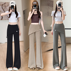 批发实拍微喇裤女2026夏季新款屁帘裤垂感高弹<b class='q'>修身</b>高腰显瘦<b class='q'>运动</b>裤潮