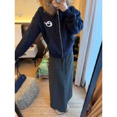 批发纯棉华棉复合薄款320克/加绒420克布面+手感印花毛领<b class='q'>开衫</b>外套女