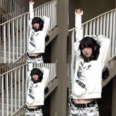 批发【曼巴棉】圆领印花<b class='q'>长袖</b><b class='q'>T</b><b class='q'>恤</b>女秋冬休闲<b class='q'>宽松</b>上衣