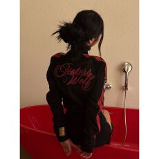 批发条纹拼接显瘦夹克<b class='q'>修身</b>外套视觉系上衣y2k【纯棉华棉复牛奶丝】