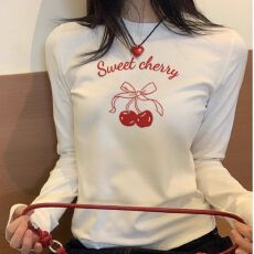 批发白色圆领打底衫内搭高级感2026新款春秋修身显瘦甜辣妹<b class='q'>长袖</b><b class='q'>t</b><b class='q'>恤</b>女