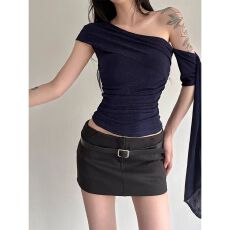 批发随心裁<b class='q'>莫代尔</b>200克1*1】甜酷风辣妹修身别致绝美上衣潮