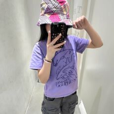 批发【210克95棉40s奥戴尔】成品款_海豚印花短袖T恤<b class='q'>女</b>夏季上衣潮