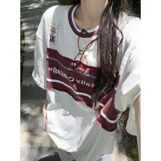 批发【纯棉】美式学院风拼接<b class='q'>短袖</b>T恤女<b class='q'>男</b>夏撞色设计感纯棉半袖情侣