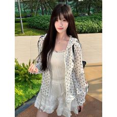 批发夏季薄款防晒衣女2026新款设计感休闲宽松波点拼接连帽防晒服外套