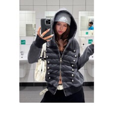 批发2026春秋季连帽卫衣外套<b class='q'>男</b>女款重磅宽松休闲拉链<b class='q'>开衫</b>串绳连帽卫衣