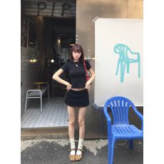 批发1*1纯棉 常规款正肩常规<b class='q'>短袖</b> 高弹力新款夏季修身显瘦洋气上衣