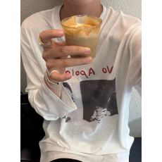 批发源头直播质量【冰爽65棉140克雪花棉长袖防晒衫打底衫】人像字母