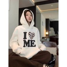 批发【华棉复合】无帽绳有口袋连帽卫衣女印花，薄款+加绒