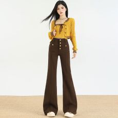 批发加绒加厚微喇牛仔裤女2025新款高腰<b class='q'>冬</b>季显瘦弹力喇叭拖地裤子