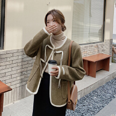 批发已出货 套头毛衣女装春秋宽松外穿新款设计感小众条纹针织衫