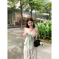 批发已出货 法式辣妹美背穿搭无袖抹胸上衣女