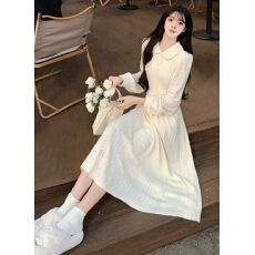 批发已出货 2025加厚内搭磨毛蕾丝A字连衣裙