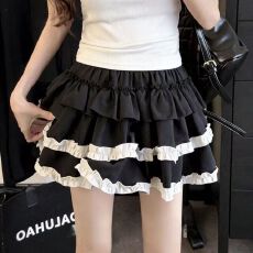 批发已出货 甜酷辣妹亚比风蓬蓬<b class='q'>短裙</b>可爱木耳边女高腰显瘦蛋糕裙