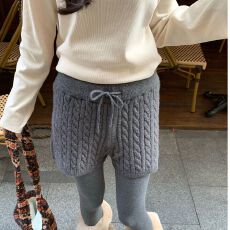 批发已出货 韩系显瘦修身松紧腰<b class='q'>提</b><b class='q'>臀</b>麻花针织短<b class='q'>裤</b>