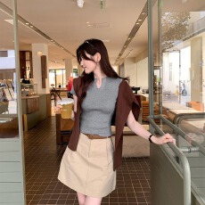 批发已出货 韩系正肩修身显瘦短袖针织衫女夏季2025年春夏新款v领短款