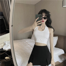 批发已出货 高腰紧身显瘦a字裙夏季不规则性感黑色半身<b class='q'>裤</b>裙女