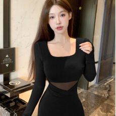 批发已出货 万种的打底包臀裙女秋冬掐腰微透超显身材巨好看连衣裙子
