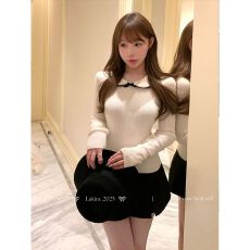 批发已出货 <b class='q'>可爱</b>娃娃领蝴蝶结设计款毛衣内搭女秋冬新款纯色打底衫