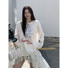 批发已出货 防晒罩衫女<b class='q'>t</b><b class='q'>恤</b>夏季<b class='q'>花朵</b>印花宽松上衣