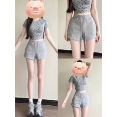 批发已出货 运动小个子夏季2026新款爆款高腰a字健身家居睡裤灰色