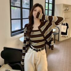 批发已出货 针织开衫套装女2026春季显瘦设计感吊带背心时尚<b class='q'>两件套</b>潮