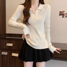 批发已出货 长袖气质<b class='q'>针织衫</b>春季新款韩版内搭时尚甜美小众外穿上衣