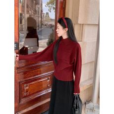 已出货 韩系慵懒风麻花长袖针织衫春秋季翻领内搭打底上衣