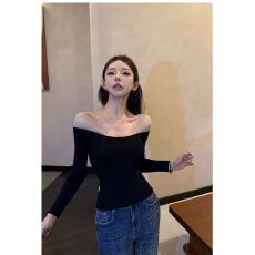 批发已出货 秋冬季设计感烫钻气质女上衣打底衫