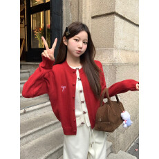 批发已出货 蝴蝶结假两件<b class='q'>毛衣</b>开衫女春季2026新款设计感内搭针织上衣