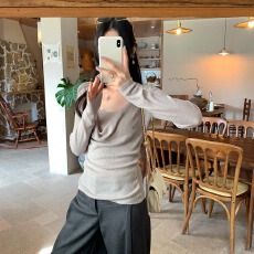 批发已出货 <b class='q'>针织</b>毛衣粉色荡领长袖<b class='q'>针织</b>衫女修身短款吊带两件套上衣