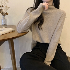 批发已出货 高领打底衫女2026春季新款外穿宽松软糯内搭针织<b class='q'>毛衣</b>