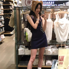 批发已出货 <b class='q'>修身</b>辣妹显瘦弹力吊带新款背心连衣<b class='q'>裙</b>无袖纯欲针织短<b class='q'>裙</b>子