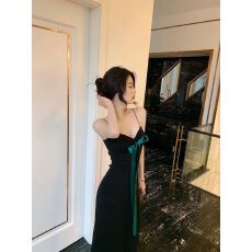 批发法式复古辣妹风绑带长裙夏季新款百搭显瘦高级感气质包臀裙女