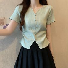 法式简约学院风设计感小众短袖T恤夏季新款显瘦百搭上衣女