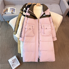 批发实拍冬季新款2025百搭显瘦棉<b class='q'>中长款</b>保暖大码女装加厚连帽羽绒棉服