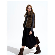 批发PSO Brand女装【双面穿】毛绒马甲坎肩复古<b class='q'>千鸟格</b>保暖背心外套冬