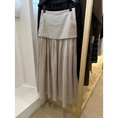 批发韩系简约2026春夏新款轻氧气高级感垂坠感网纱双层微透长款半身裙