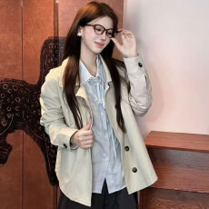 批发2026<b class='q'>秋</b>季新款【学院系】英伦学院风衣外套女<b class='q'>秋</b>宽松长袖上衣