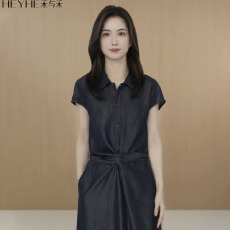 批发小禾情有独钟天丝汉麻打扭柔软轻薄垂顺光泽仿牛仔<b class='q'>连衣裙</b>