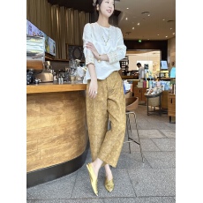 批发宽松提花时尚长裤<b class='q'>女裤</b>口袋款直筒九分裤休闲裤百搭阔腿裤