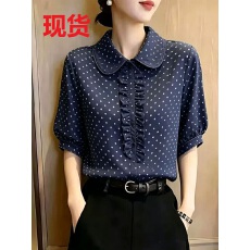 批发法式小资独特漂亮巨好看短袖上衣女夏季2026新款洋气小衫炸街<b class='q'>衬衫</b>