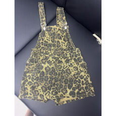 批发夏季新款美式辣妹豹纹<b class='q'>连体</b>背带短<b class='q'>裤裙</b>女2025纯欲风小众牛仔热裤子