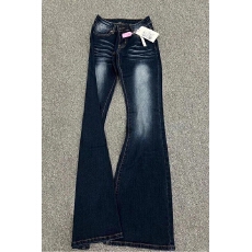 批发美式低腰修身微喇牛仔裤女秋季<b class='q'>新款</b>辣妹紧身休闲显瘦直筒喇叭长裤