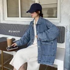 批发牛仔<b class='q'>外套</b>女春秋2025年新款韩版宽松bf百搭学生长袖工装夹克<b class='q'>上衣</b>潮