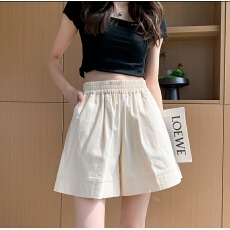 批发克莱因蓝风蓬蓬短<b class='q'>裤</b>女<b class='q'>韩版</b>2026年新款a字宽松阔腿<b class='q'>裤</b><b class='q'>百搭</b>五分<b class='q'>裤</b>